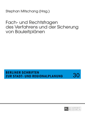 cover image of Fach- und Rechtsfragen des Verfahrens und der Sicherung von Bauleitplaenen